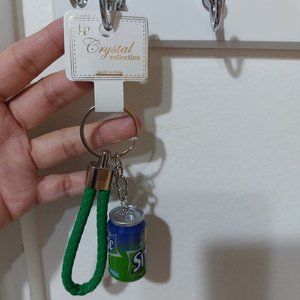 SPRITE CAN Metal KEYCHAIN Keyring Plastic Green Cute
